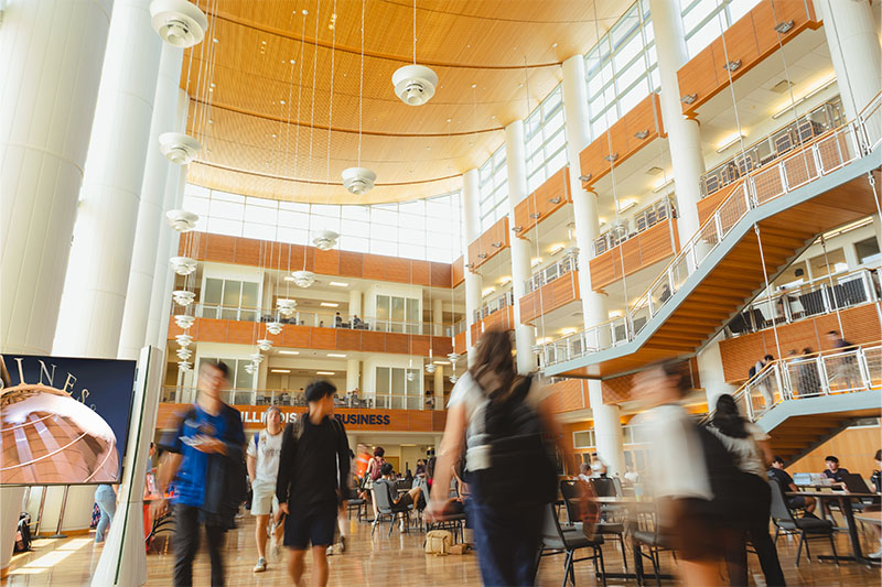 Students in the BIF Atrium